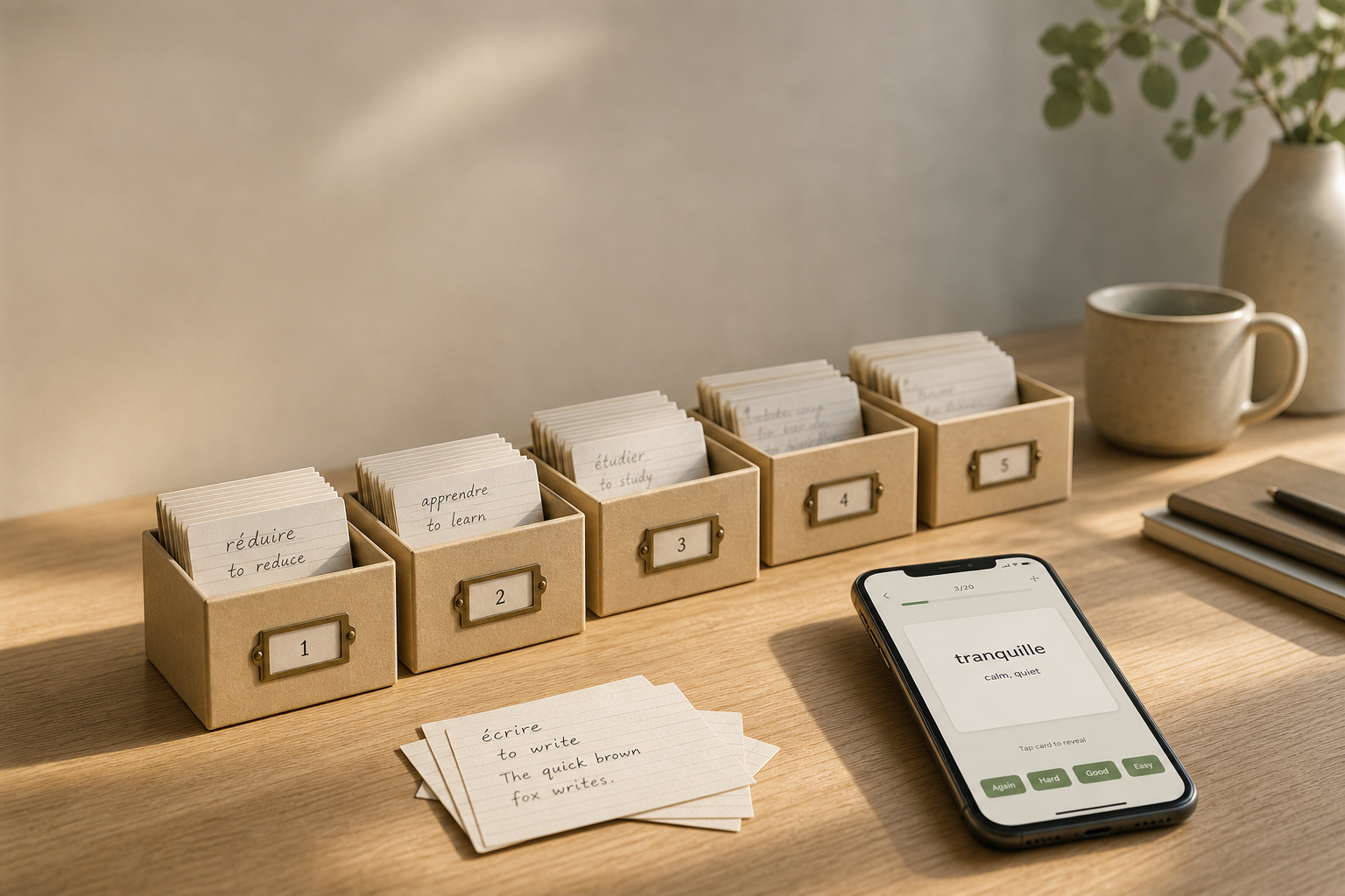 Physical Leitner flashcards